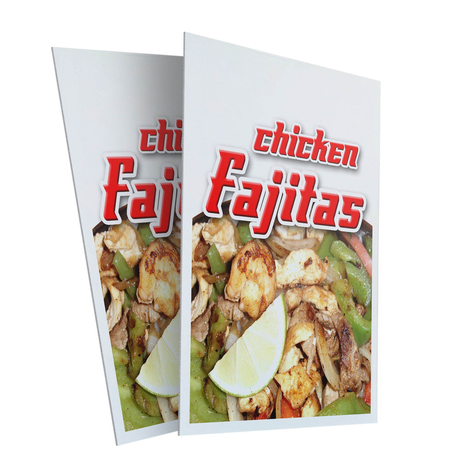 Chicken Fajitas 24&Prime; x 36&Prime; 2 Pack Of Store Sign Plastic Or Decal