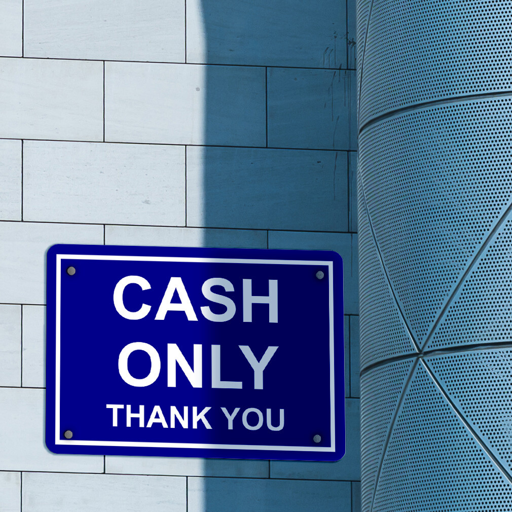 Horizontal Metal Sign Cash Only Thank You Business Weatherproof Street Signage