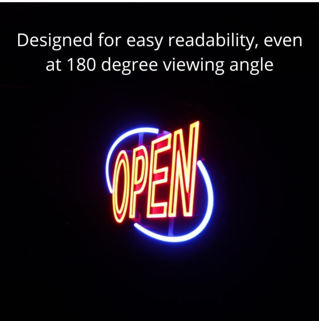 Optiva Open Signs | Neon Open Sign Look, LED Lights | 12 Eye-Catching Animations