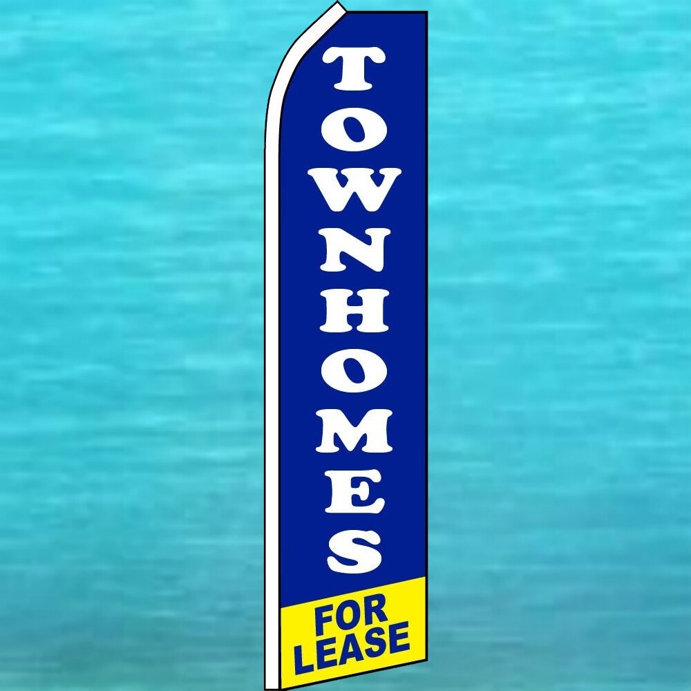 TOWNHOMES FOR LEASE FLUTTER FLAG Tall Real Estate Sign Feather Swooper Banner