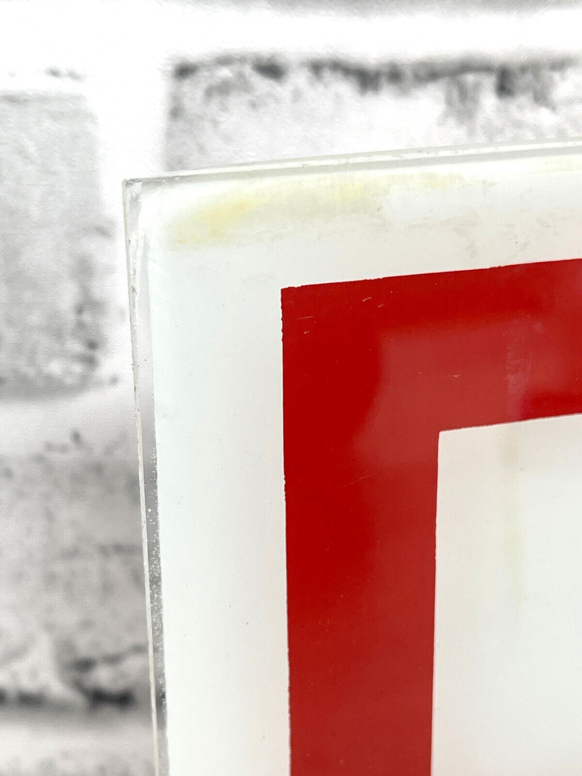 Vintage Frosted Glass Panel Exit Sign Replacement White & Red 9.75&Prime; x 7.25&Prime;