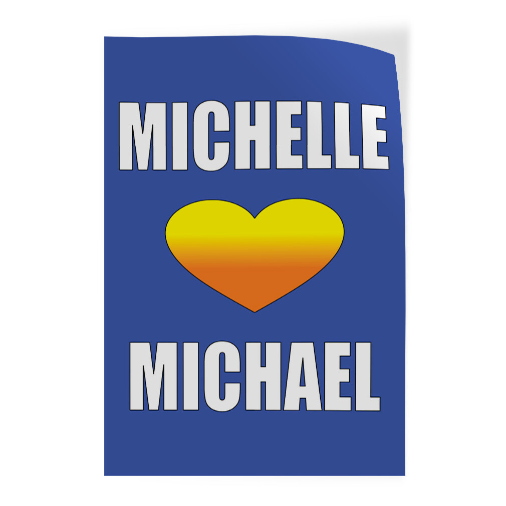Door Decals Vertical Vinyl Stickers Multiple Sizes Custom Names Heart Blue Vinyl