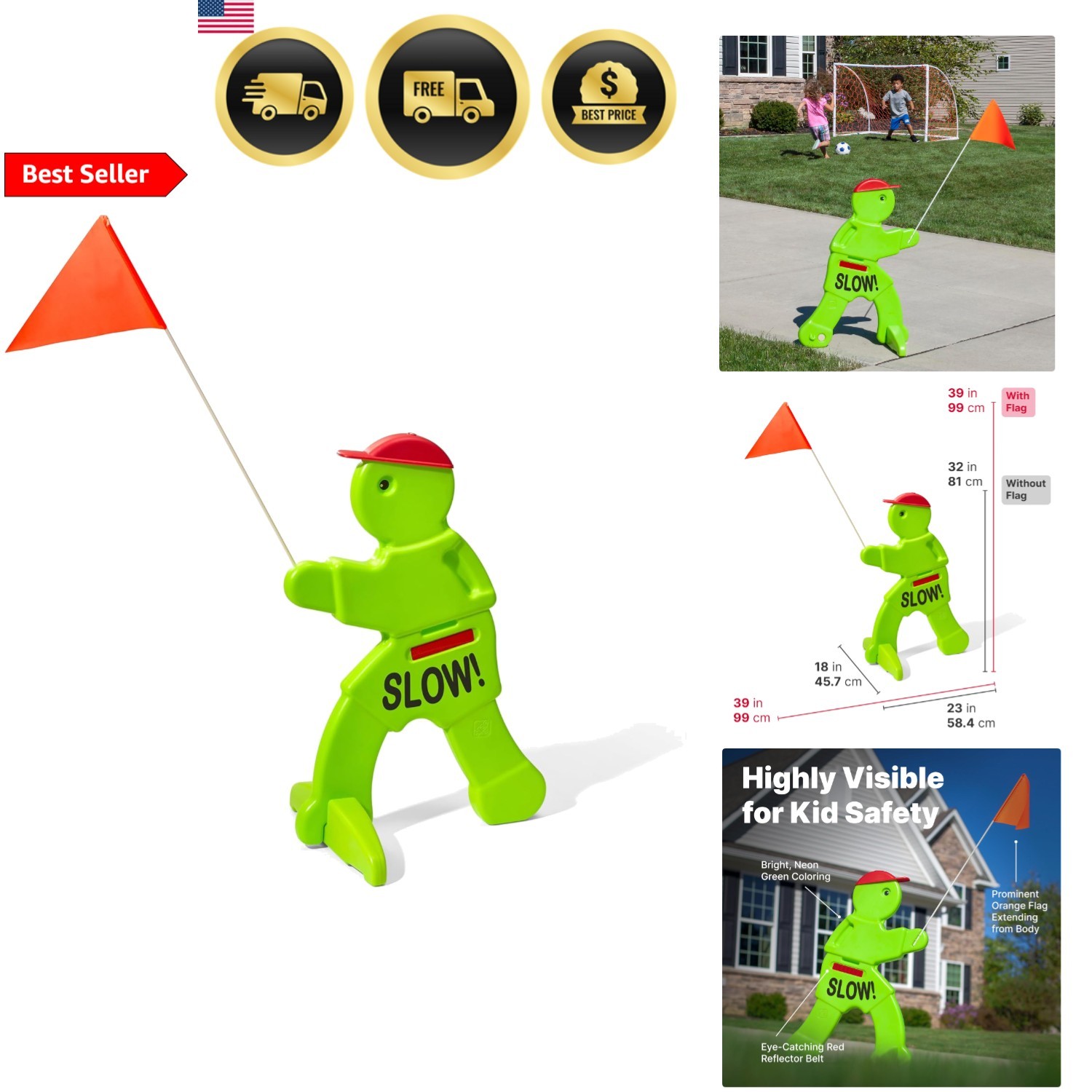 Kid Alert Street Safety Sign, Kids at Play Signage for Neighborhood Safety, 3…
