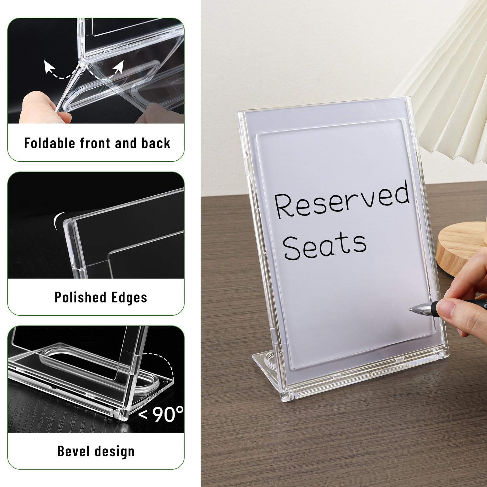 10 Pack 5×7 Inch Sign Holder Vertical Double-Sided Usage with Swivel Base for…