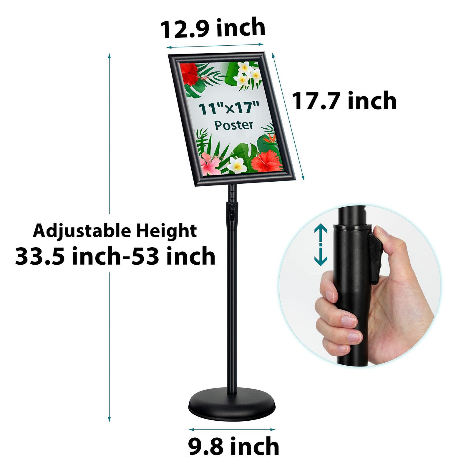 6Packs 11×17 Inch Adjustable Sign Holder Poster Stand, Heavy Duty Floor Sign …
