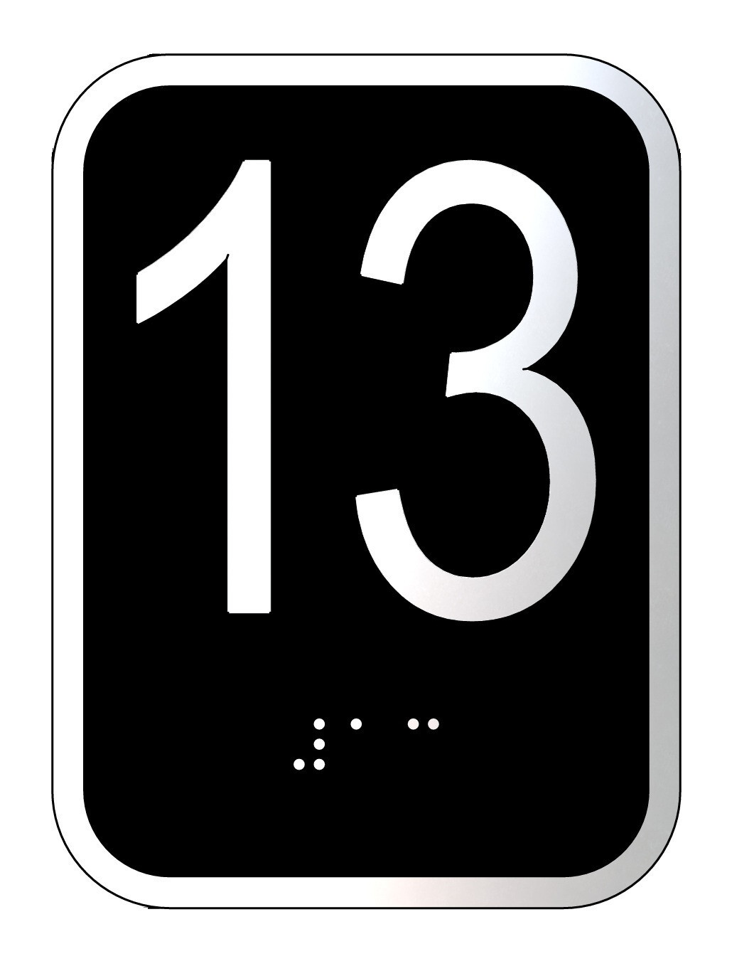 Elevator floor number 13 sign – Elevator Jamb Plate 13 (3×4, cast