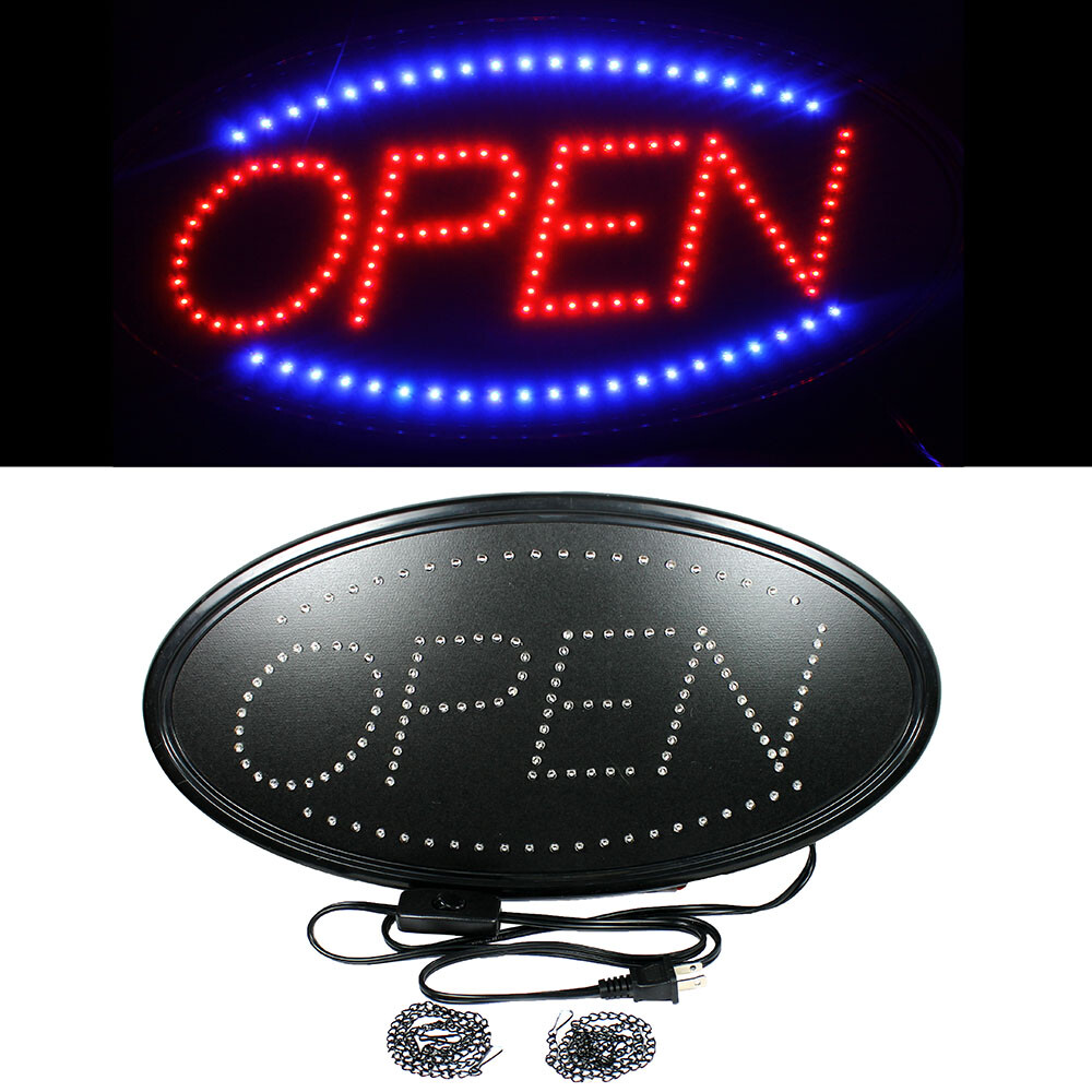 Animated Motion Running LED Business OPEN Sign + On/Off Switch Bright Light Neon