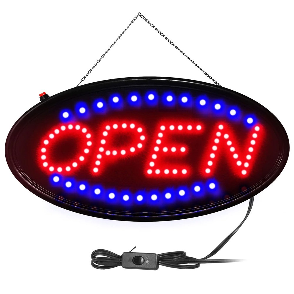 OPEN Business Sign Animated Motion Ultra Bright Store LED Neon Light with ON/OFF