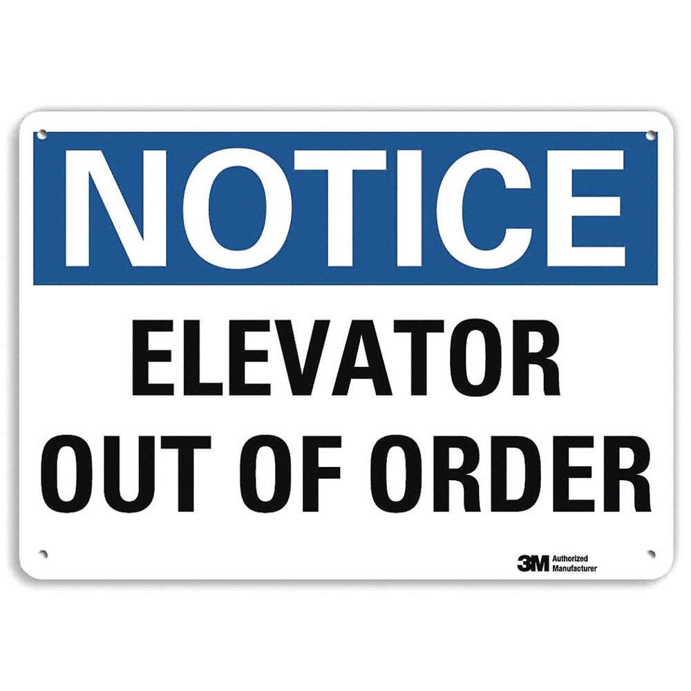LYLE U5-1173-RA_14X10 Notice Sign,10 inx14 in,Aluminum 34JL45
