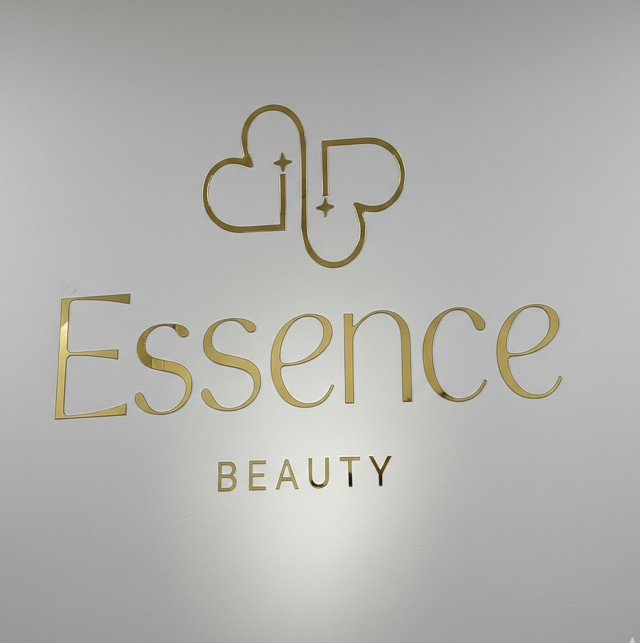 Custom 3D Gold Acrylic Logo Sign | Mirror Beauty Salon & Lash Studio Wall Decor