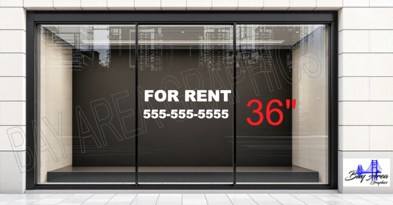 FOR RENT Vinyl Window Decal Sign Exterior Use 2 Colors Waterproof MADE IN USA