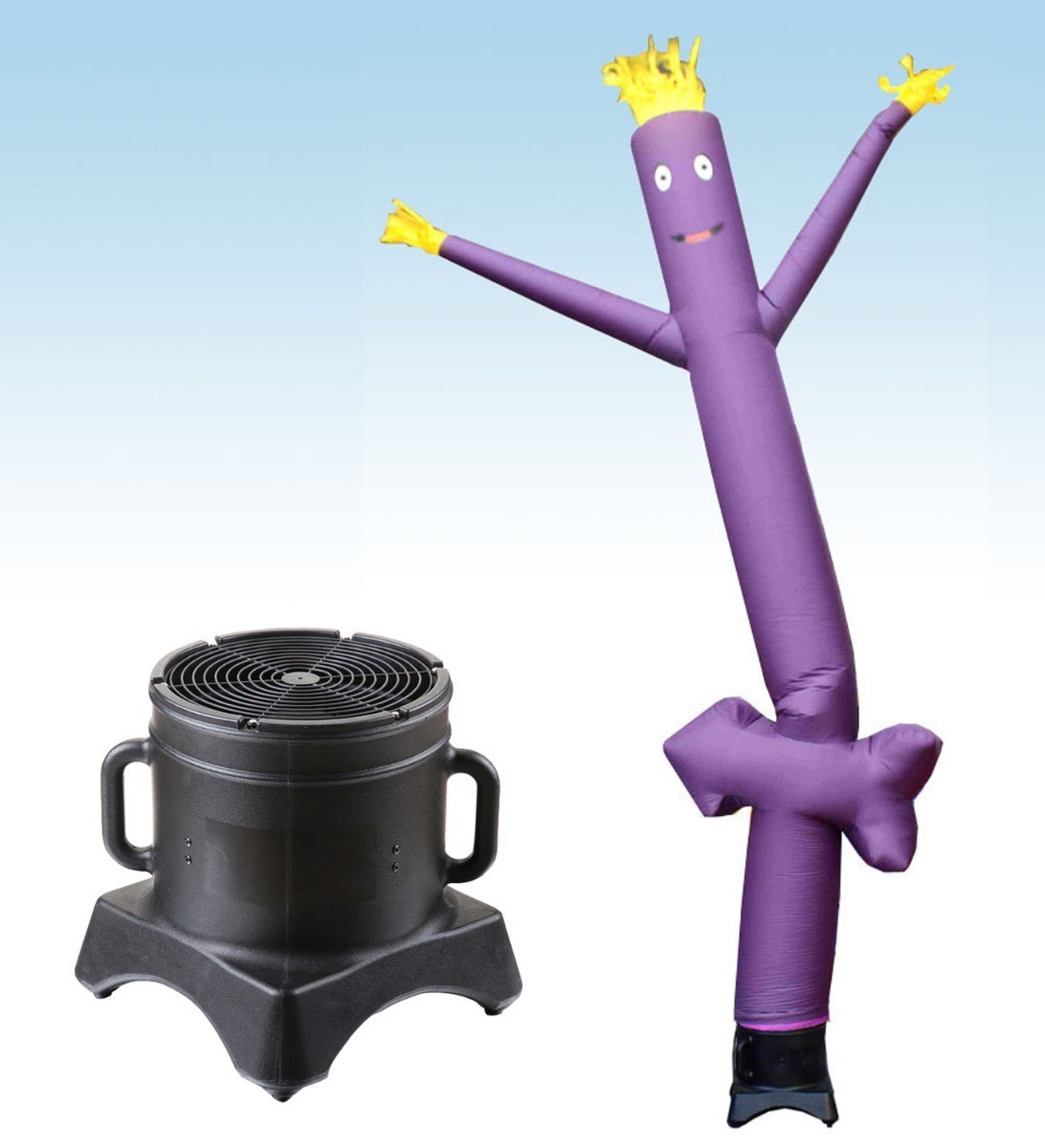 Advertising Inflatable Tube Man 12ft Purple Arrow Blow Up Wavy Flailing w Blower