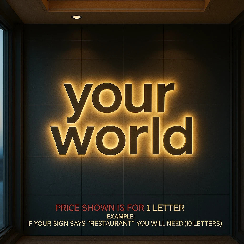 𝑵𝓙̶ Your World Custom 3D Channel Letters Illuminated & Non-Illuminated