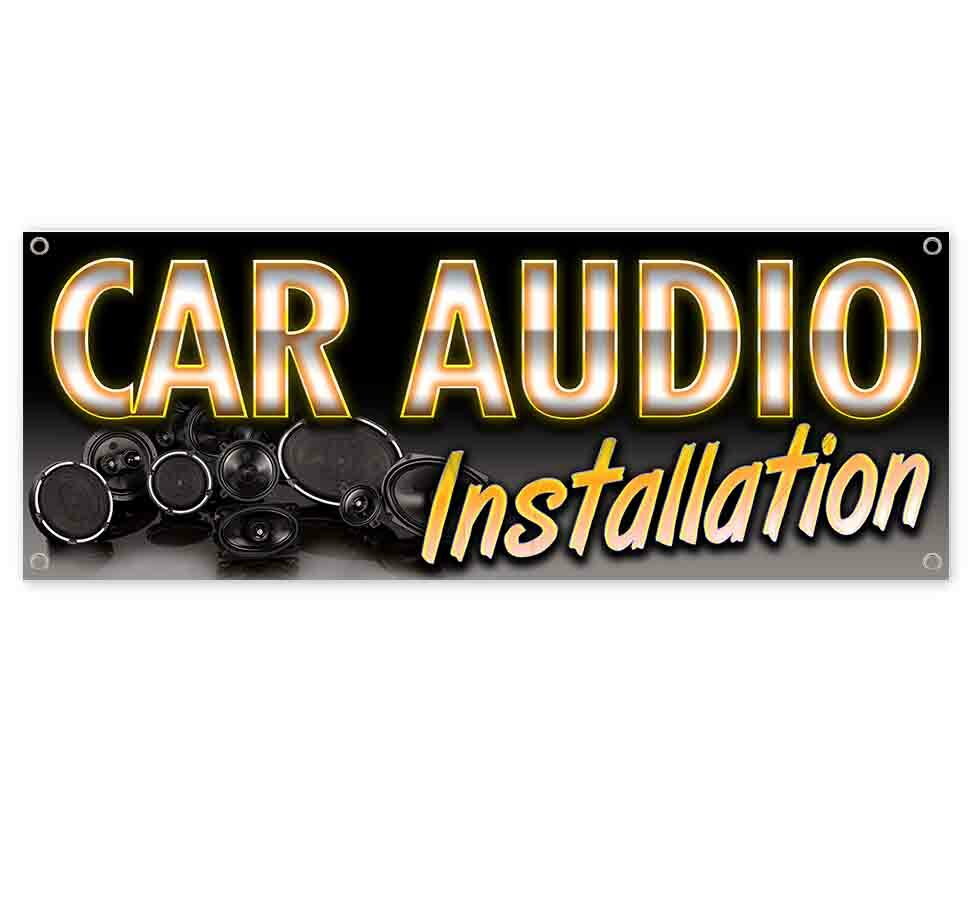 CAR AUDIO INSTALLATION Advertising Vinyl Banner Flag Sign Many Sizes SPEAKERS