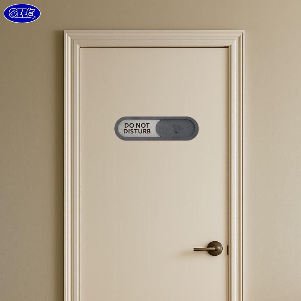 7.5×2.2 Inch Gray Premium MDF Do Not Disturb Welcome Slider Privacy Door Sign