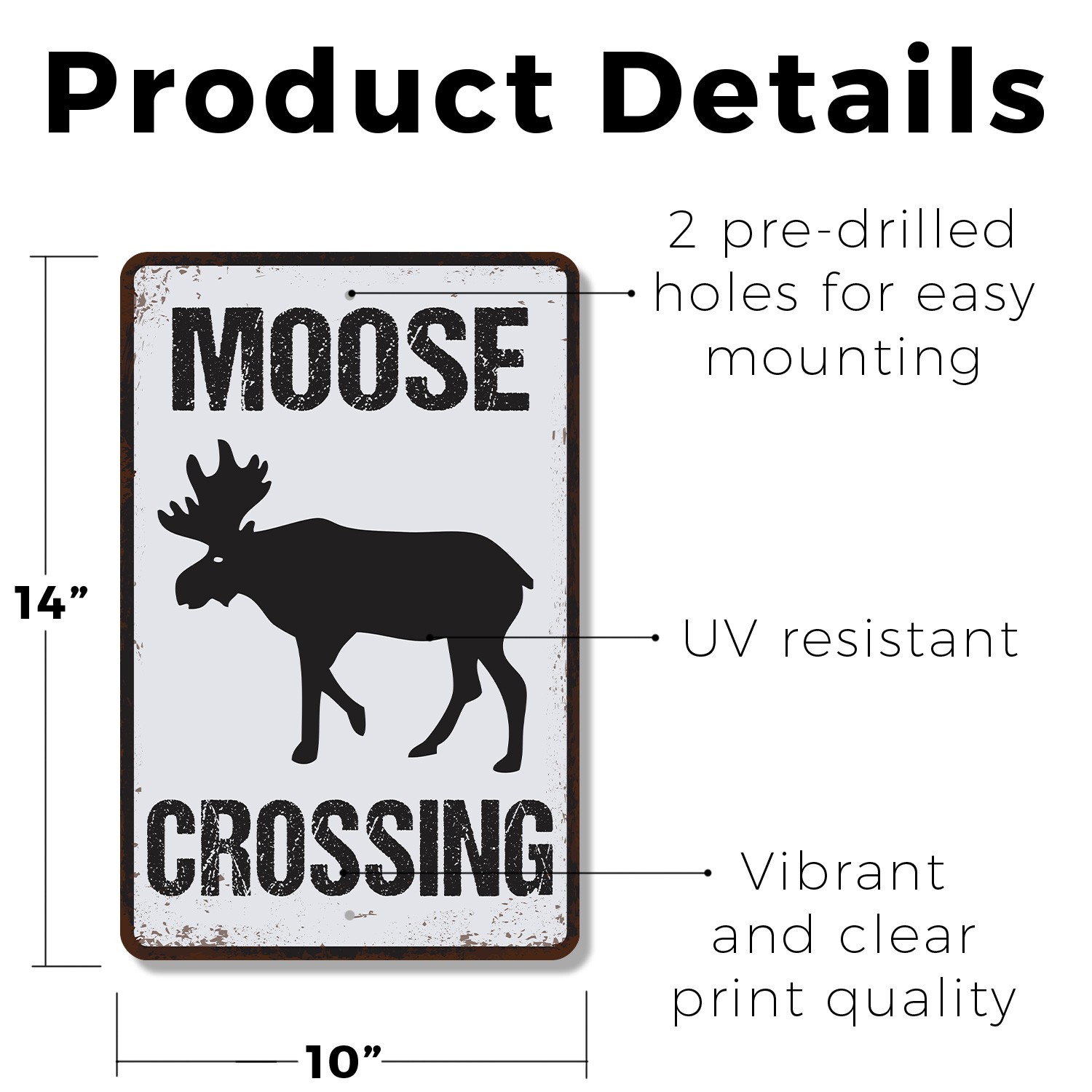 Moose Crossing Distressed Sign Antlers Have Right Of Way Perfect for Cabins