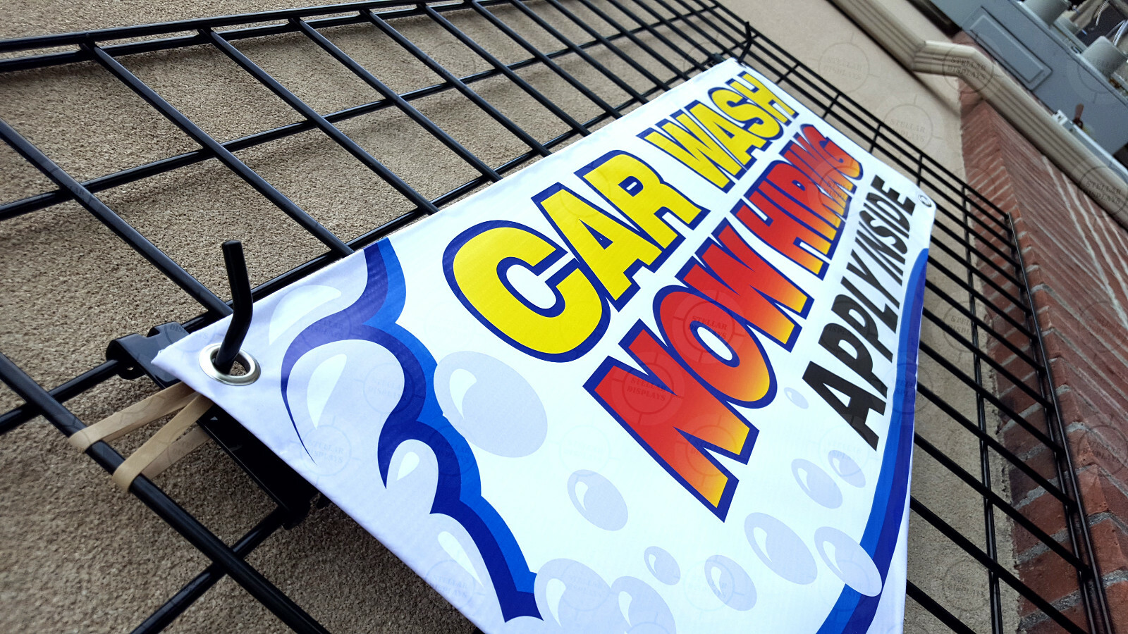 CAR WASH Now Hiring Banner Vinyl Display Various Bright Color Sign Poster Lona
