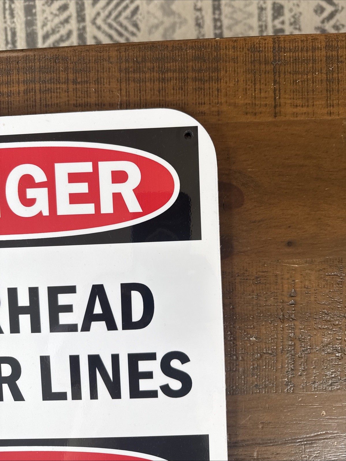 4 Pack Danger Overhead Power Lines Bilingual Sign 12 x 18 in Aluminum for Safety