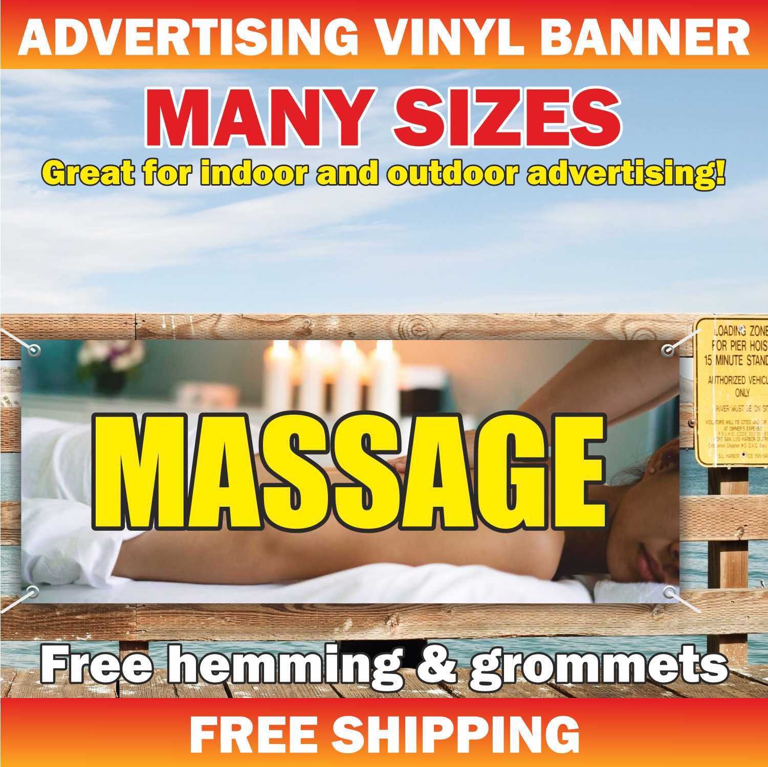 MASSAGE Advertising Banner Vinyl Mesh Sign Beauty Spa Salon Chinese Wellness