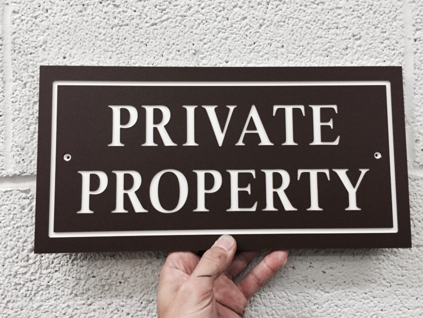 Rectangle PRIVATE PROPERTY Sign 14×7&Prime; 1/4&Prime; King ColorCore Red/White