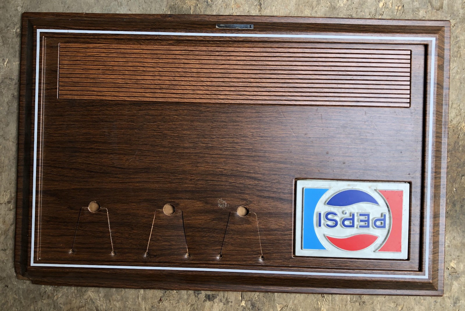 Pepsi Cola Soda Menu Message Board Sign Store Display 23×15 vintage woodgrain