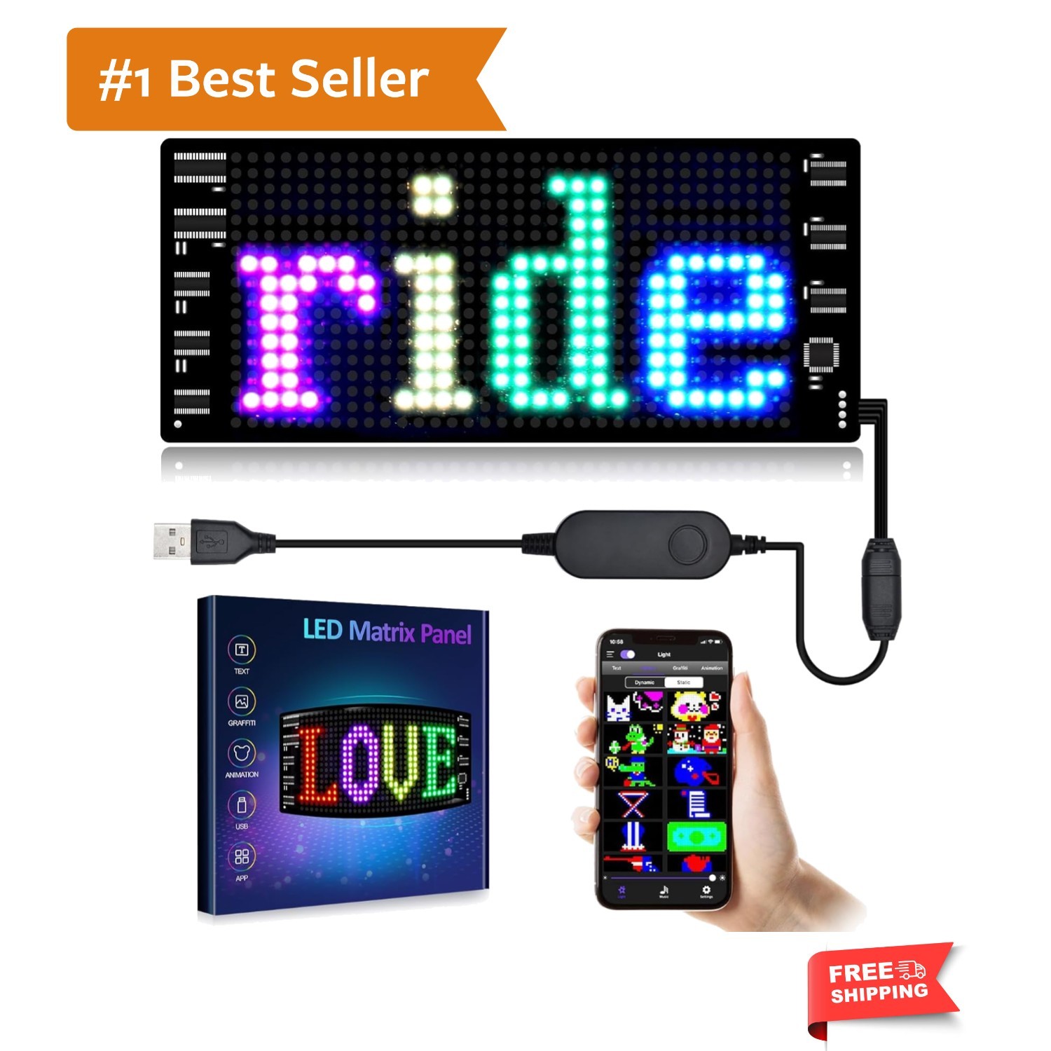 LED Light Signs for Car,Programmable Flexible LED Sign,Bluetooth APP Control,…