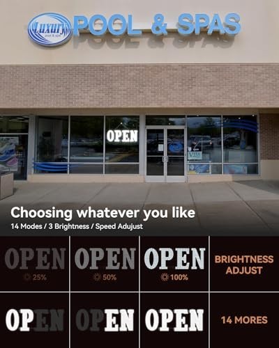 Jumbo 40&Prime;x14&Prime; LED Open Sign with Timer & Remote – Dynamic Light Modes for Storef