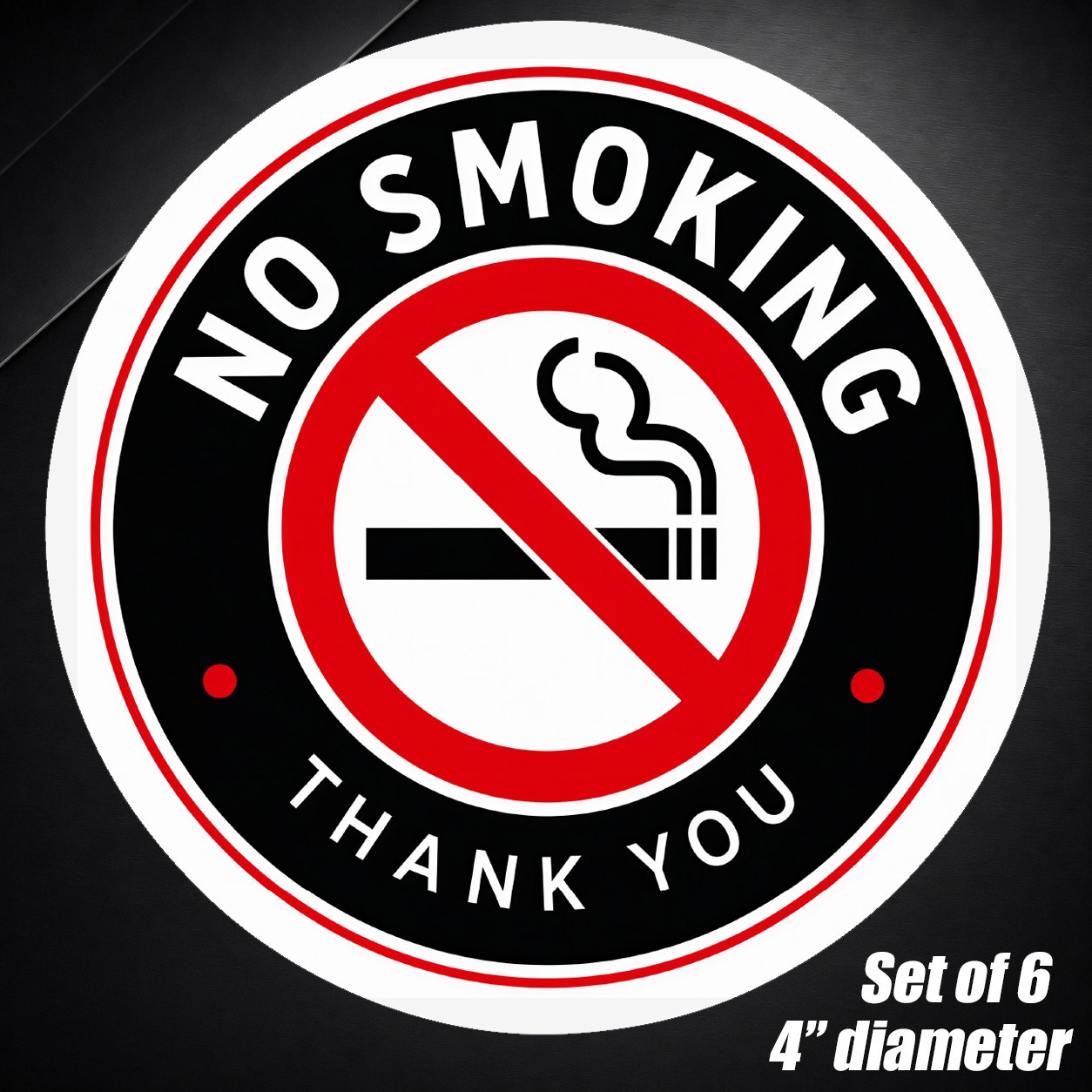 6 Pack No Smoking Sticker Vinyl Decal Business Window Door Car Store Bar Vehicle