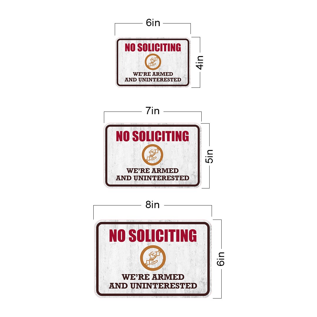 Classic Framed Plus No Soliciting We’re Armed and Uninterested Door or Wall Sign
