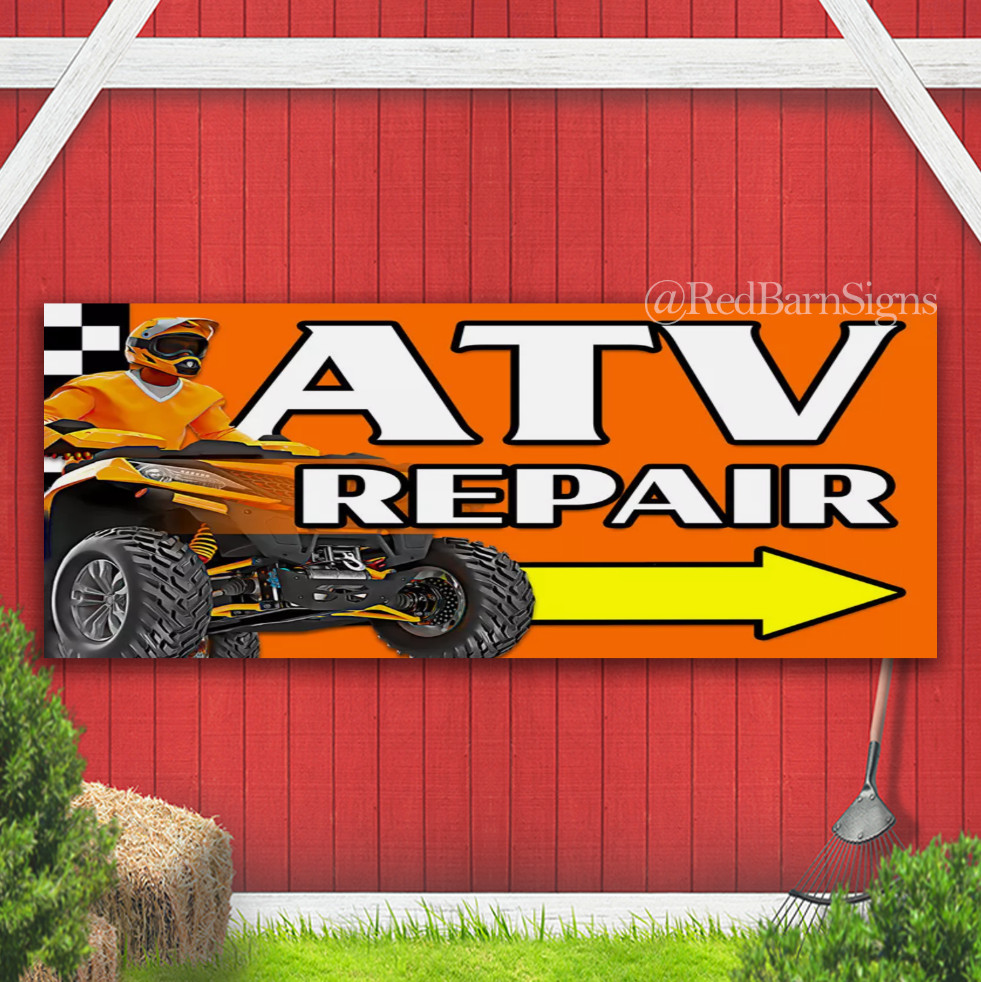 ATV Repair One-Sided Banner Sign with Grommets