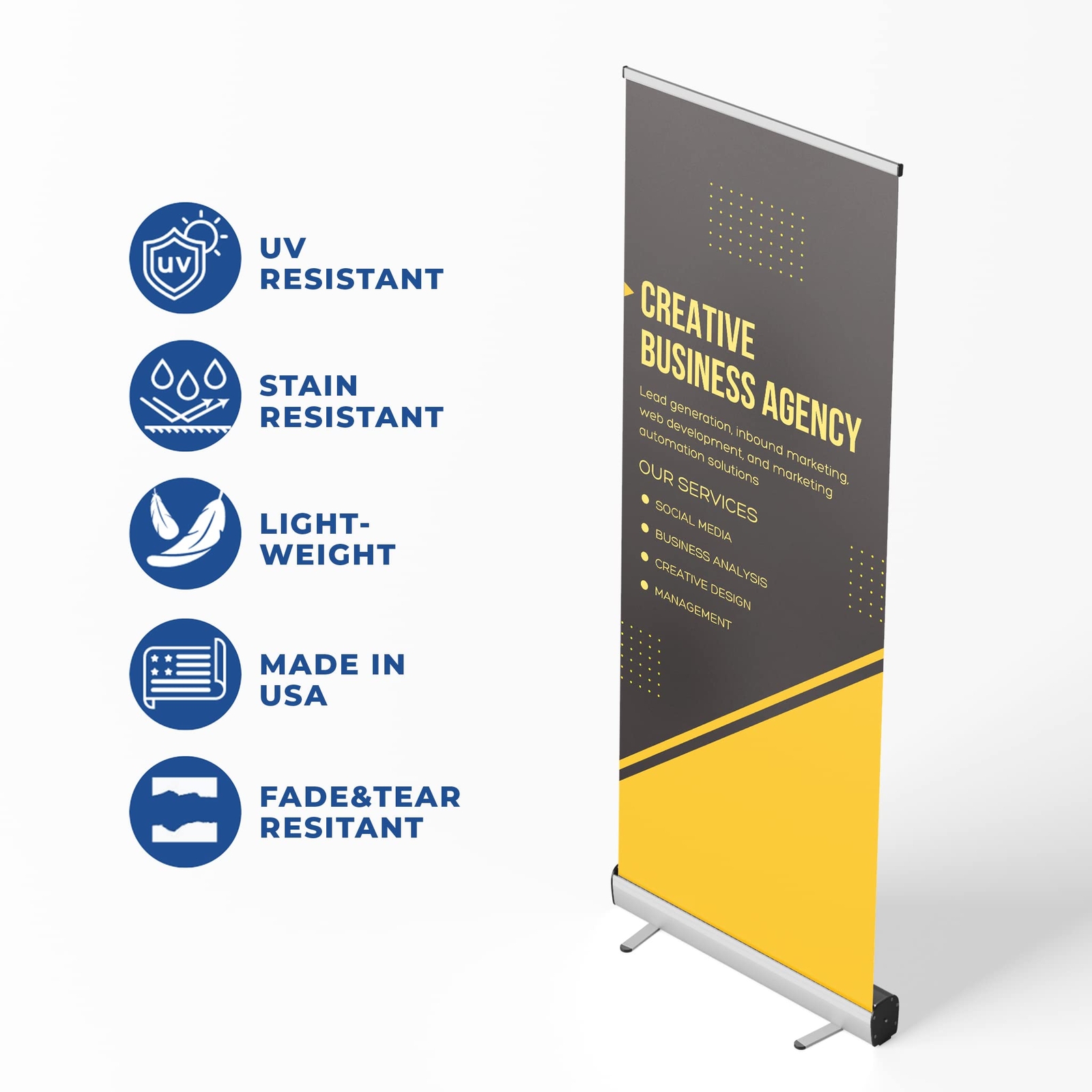 Advertising For Events Retractable Banner with Stand | Roll Up Banner HD Print