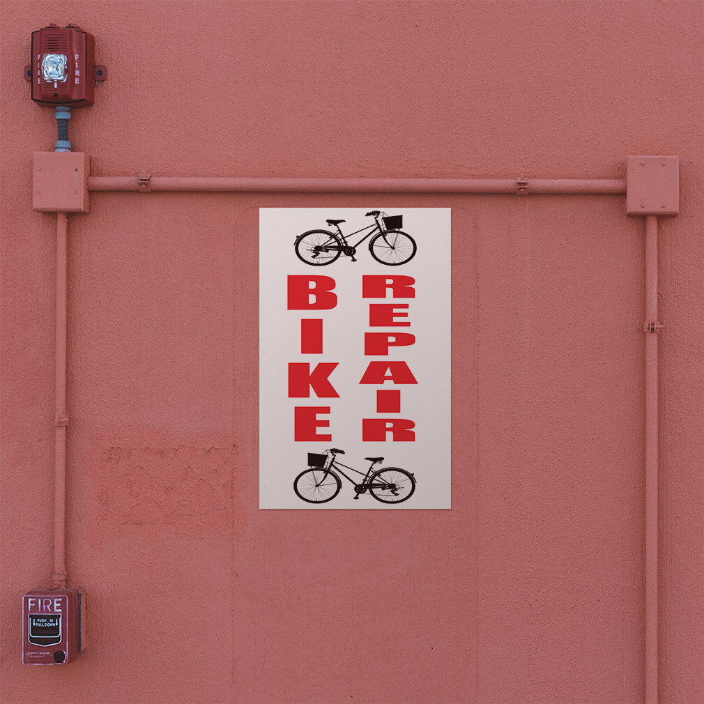Door Decals Vertical Vinyl Stickers Multiple Sizes Bike Repair Business L Vinyl