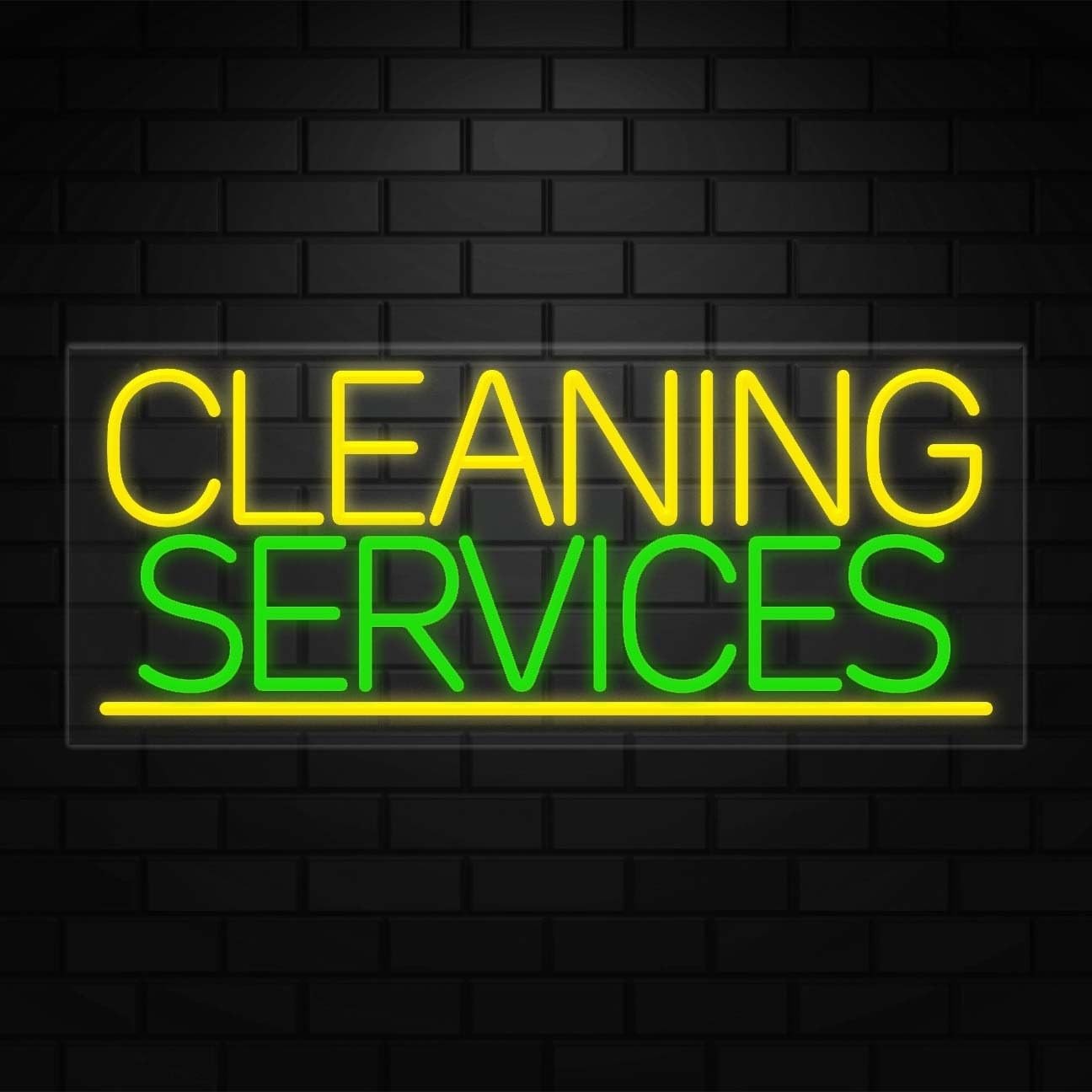 Cleaning Services Sign for Retail Displays | LED Flex Neon | 32&Prime;W x 13&Prime;H x 1&Prime;D