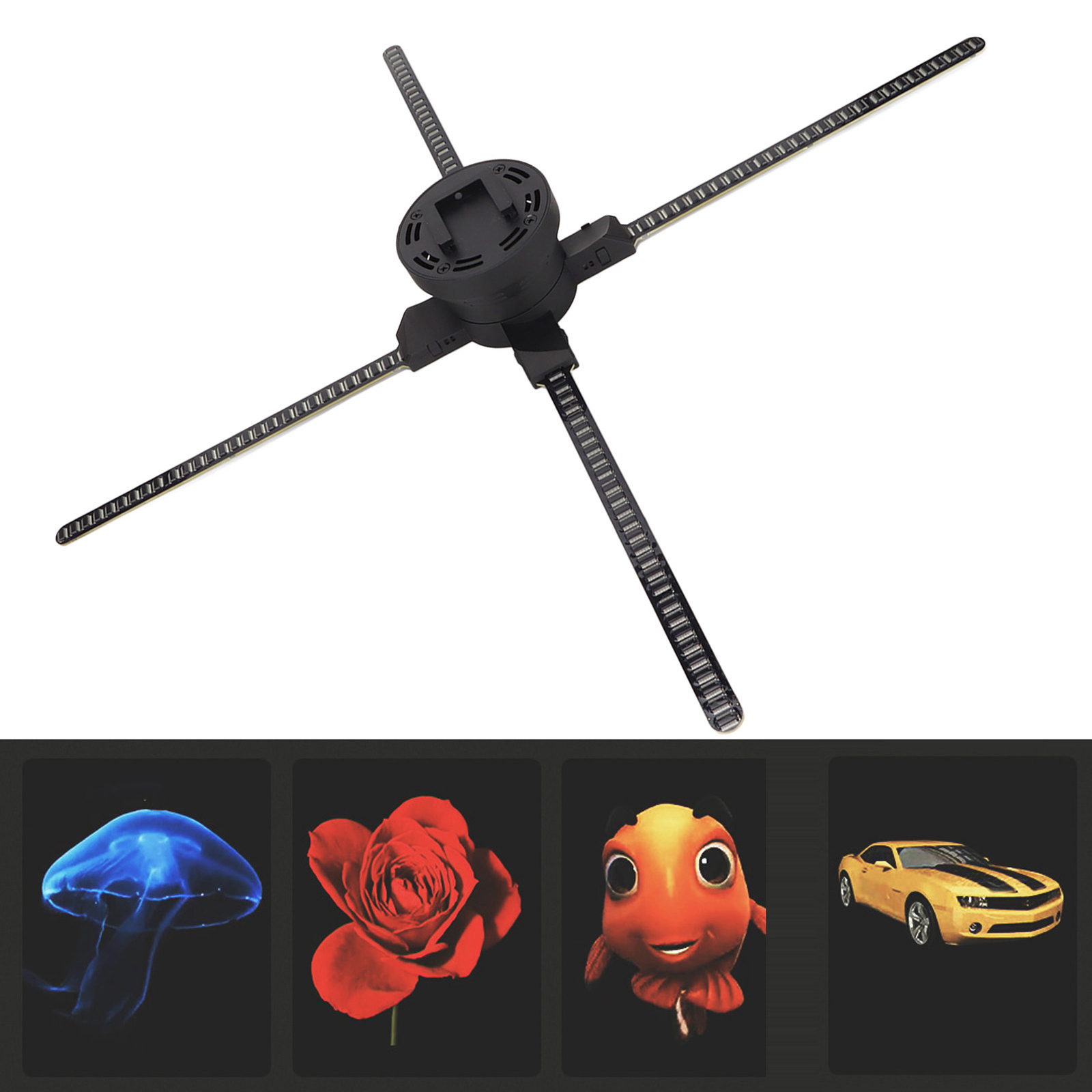 3D Hologram Fan Player 700rpm/Min 768pcs Lamp Beads Ad Display