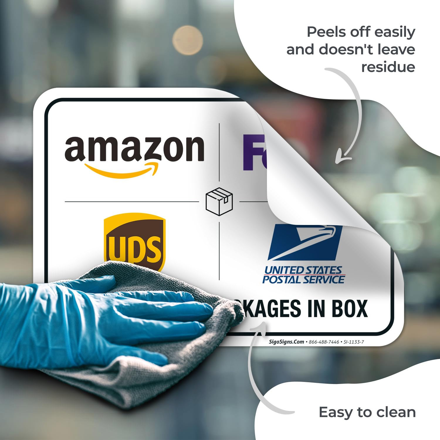 Package Delivery Sign, Delivery Instructions Fedex Amazon Ups USPS Sign, 10X7 In