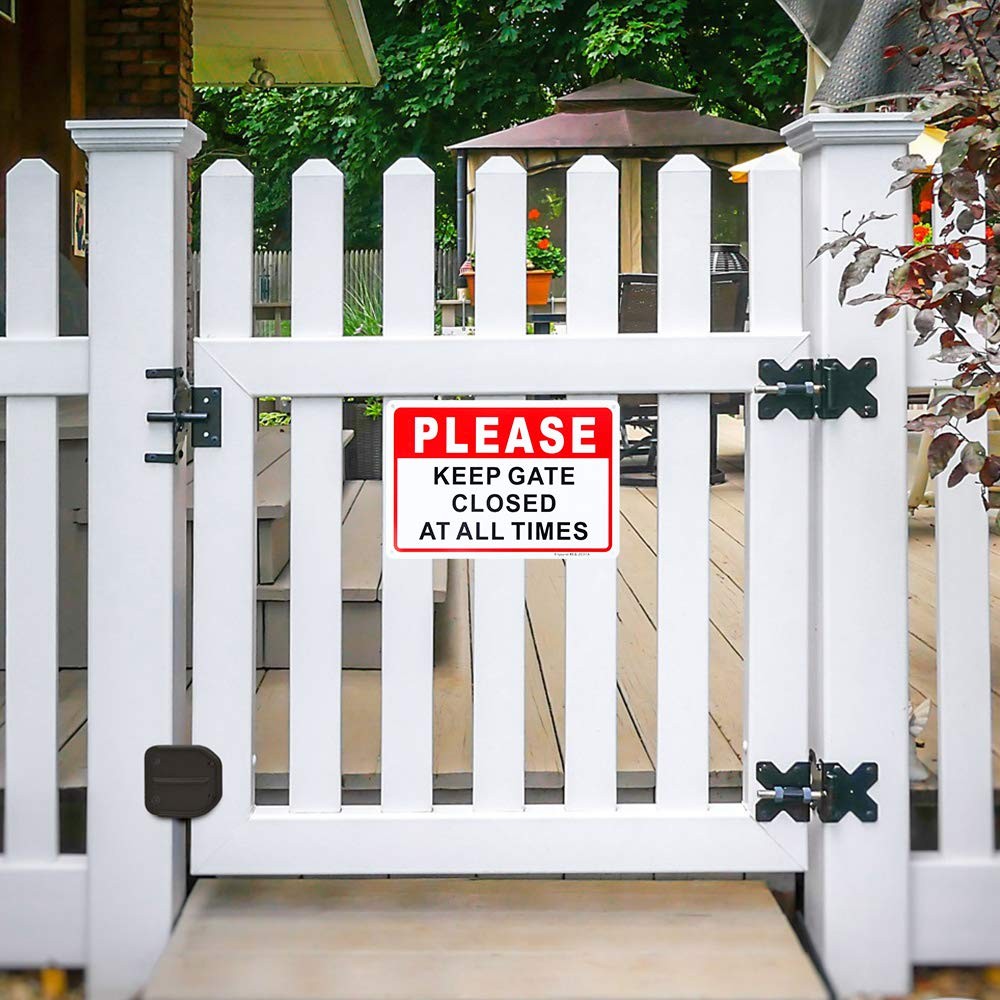 2-Pack Please Keep Gate Closed At All Times Sign 10&Prime;x 7&Prime; .04&Prime; Aluminum Reflec…