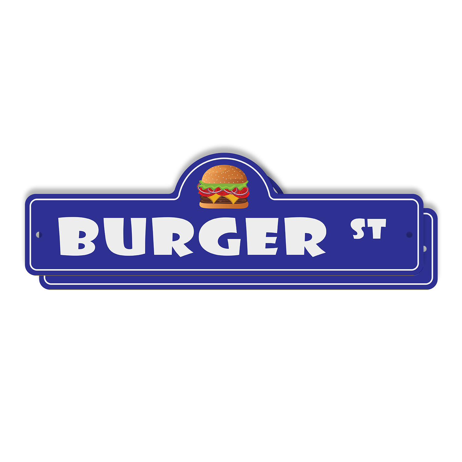 Burger Plastic Street Sign Crossing Xing Gift Novelty Funny