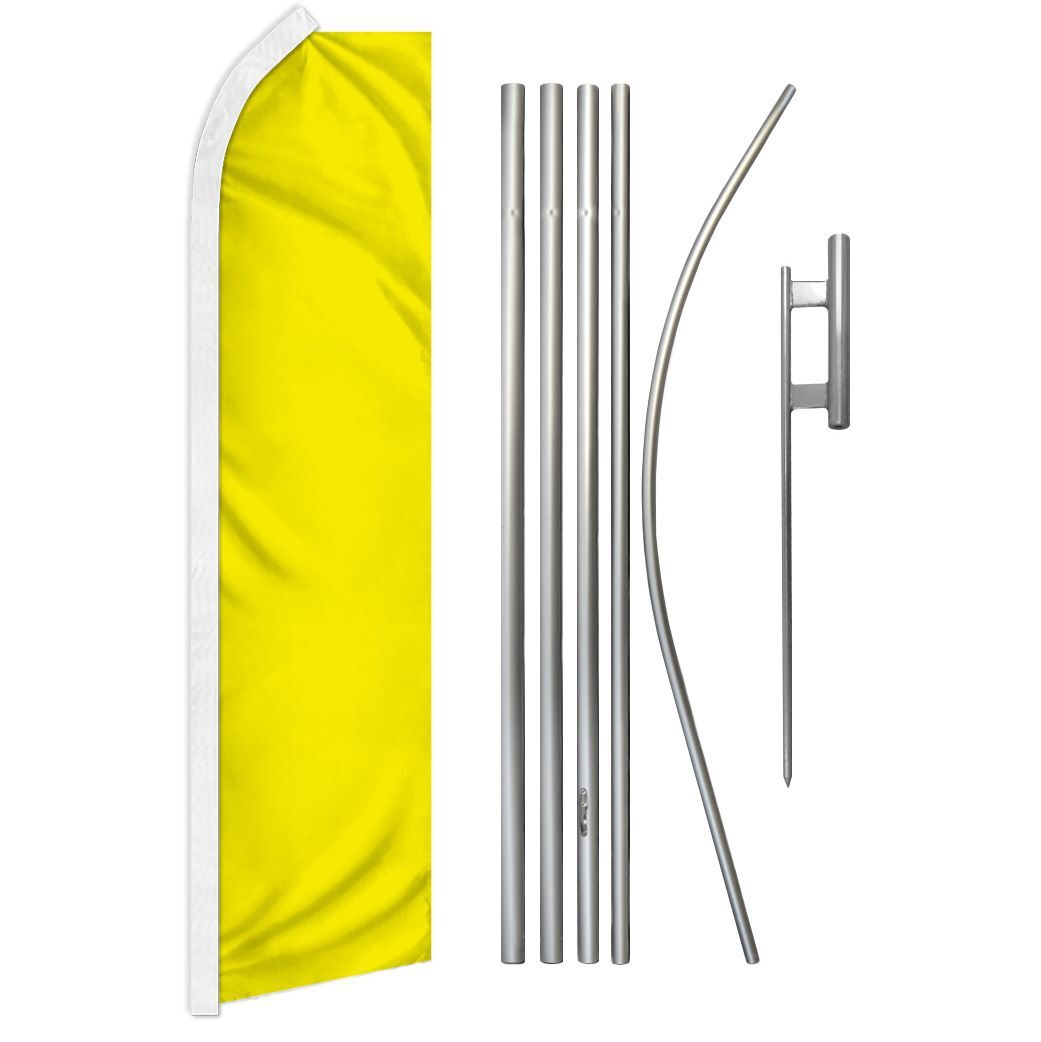 « YELLOW » Advertising Super Flag & Pole Kit solid color blank amarillo