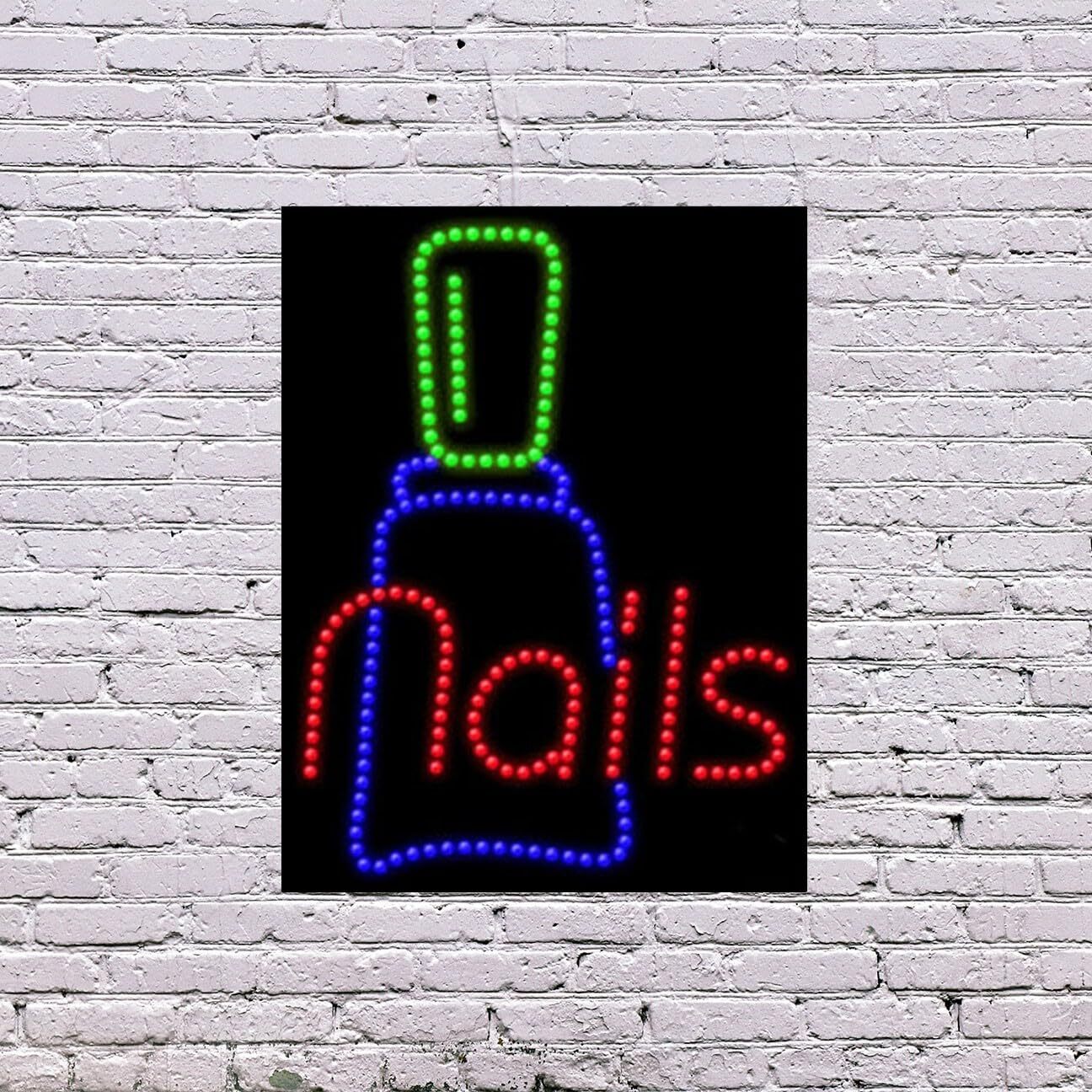 LED Nails Sign | Light Up Sign | 26&Prime;H x 20&Prime;W x 2&Prime;D