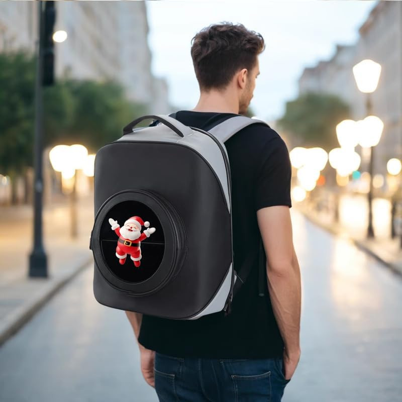3D Hologram Fan Led Backpack,16.1&Prime; 3D Hologram Projector Advertising Commercial