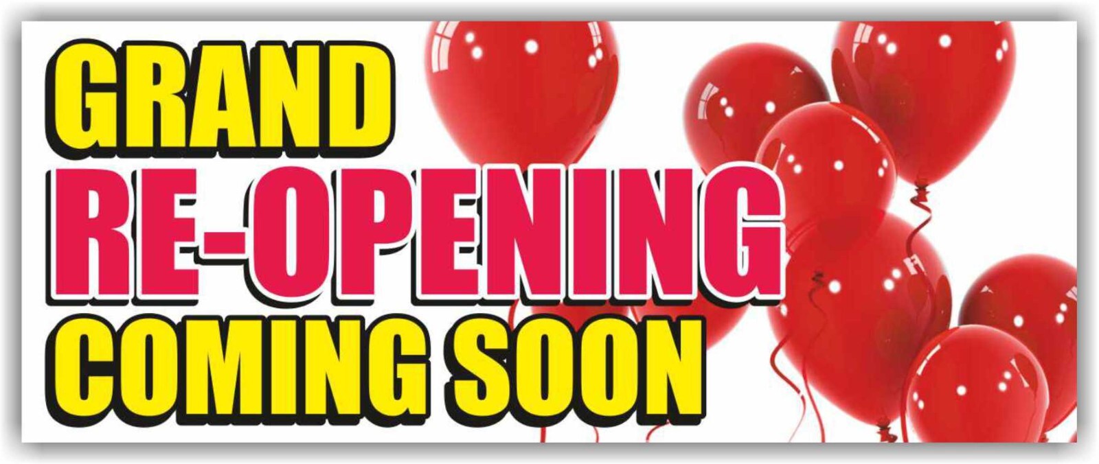GRAND RE-OPENING Advertising Banner Vinyl Mesh Sign CUSTOM COMPANY COMING SOON