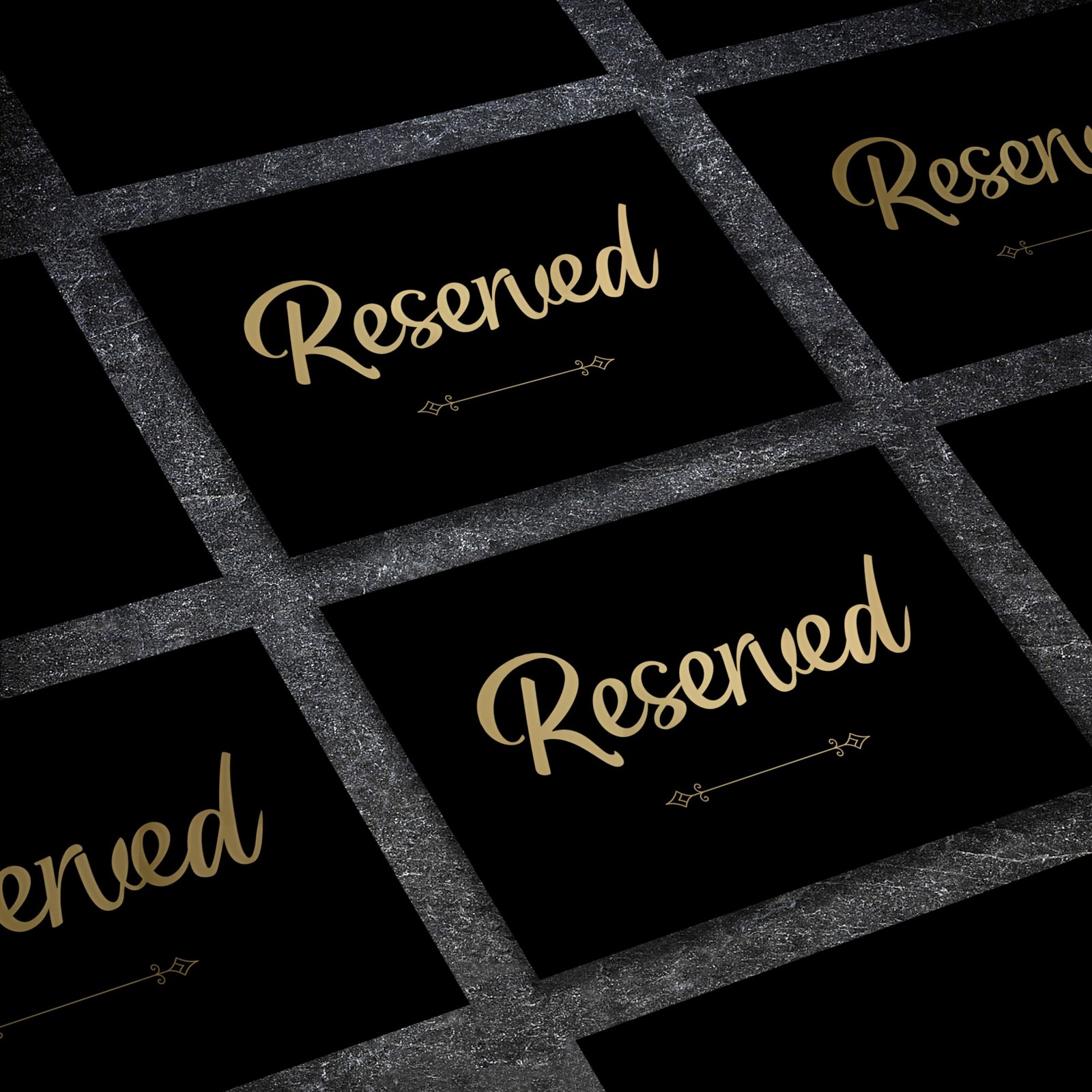 12 Pack- Gold Foil Reserved Signs for Wedding and Restaurant Tables with Stan…