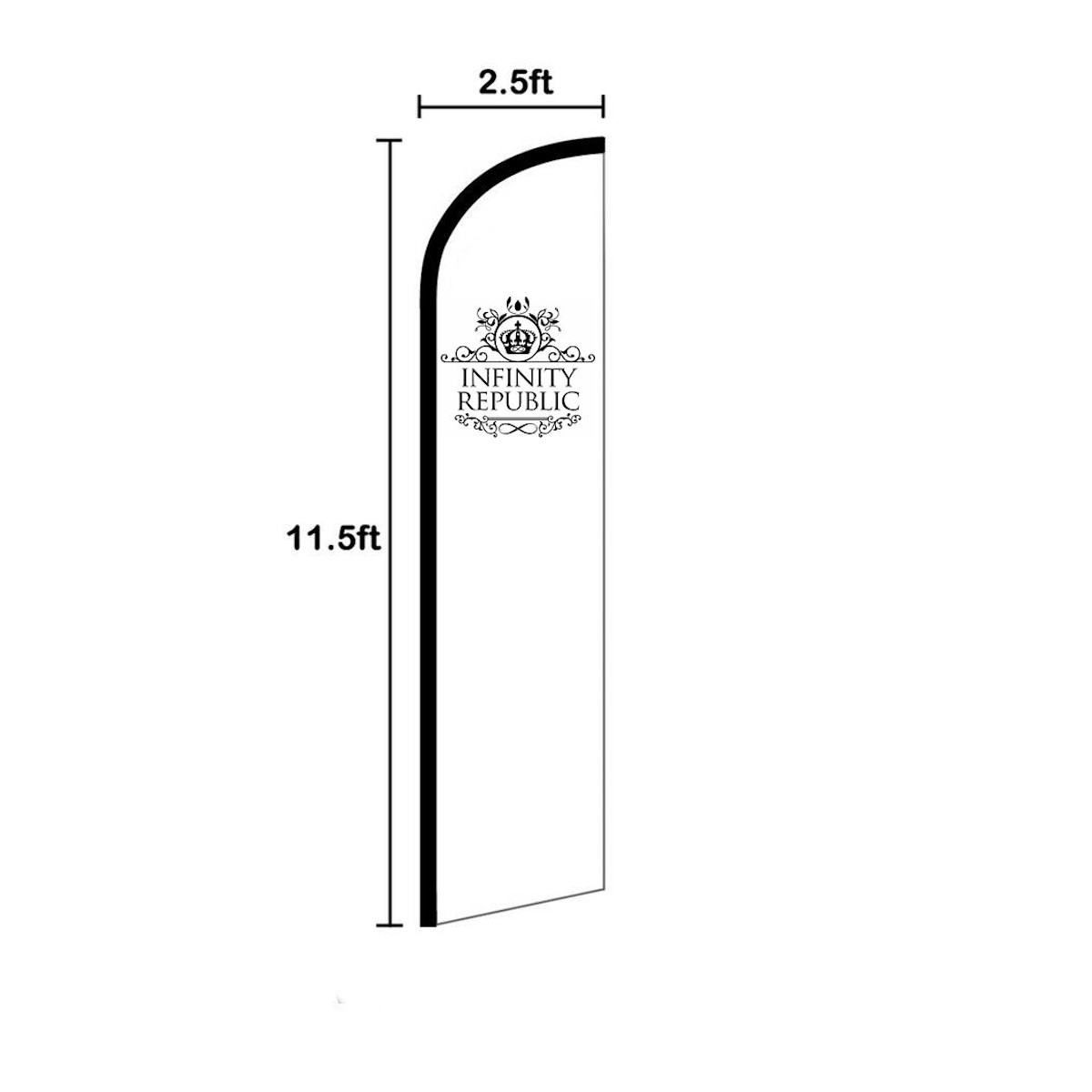 Lunch Special Full Curve Windless Swooper Flag Pole Kit Restaurant Food