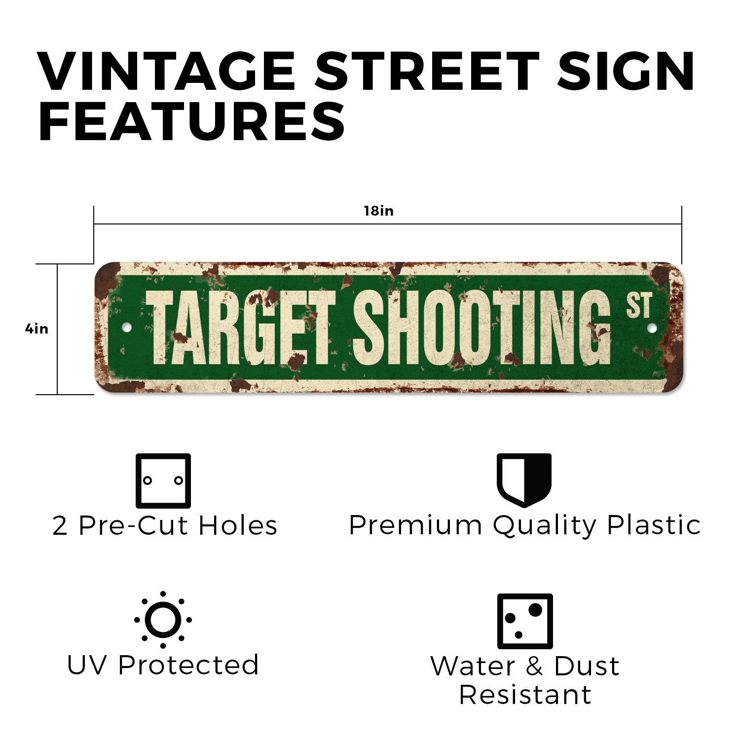 TARGET SHOOTING Vintage Style Street Sign Metal Plastic arrows guns rifles range