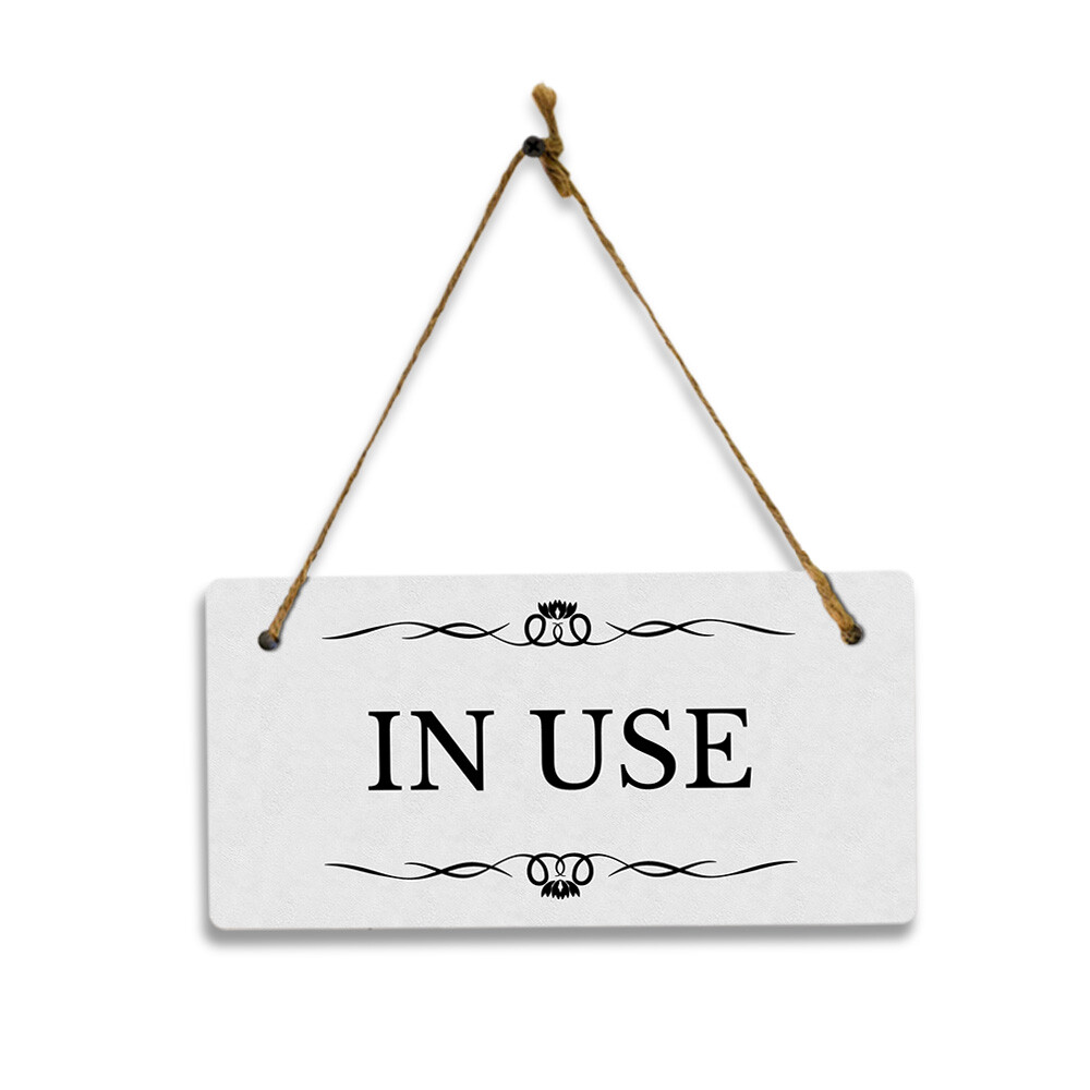 In Use 5&Prime; x 10&Prime; Hanging Wall or Door Sign | Rustic Twine | Stylish Business