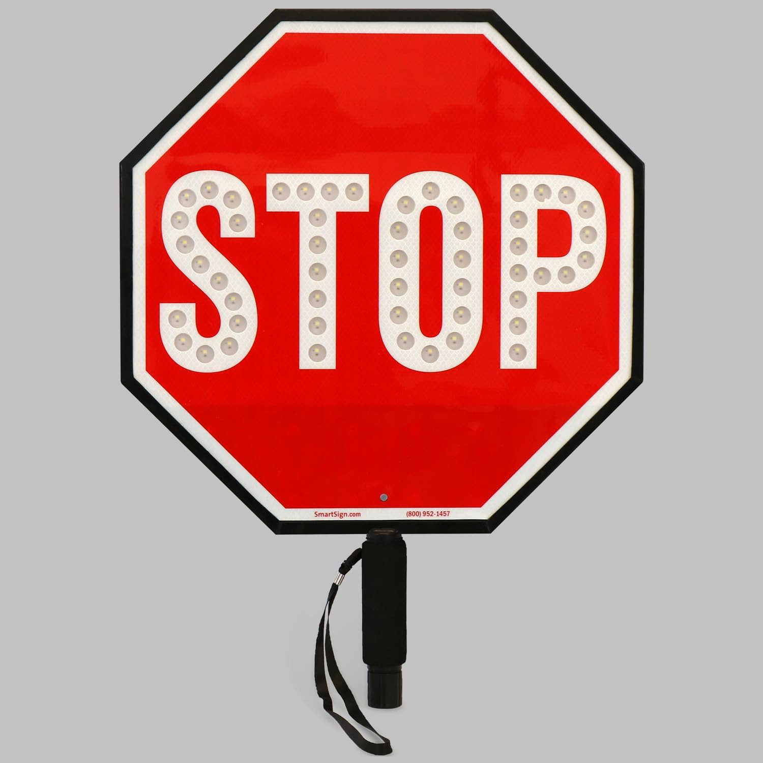 LED Stop Paddle – Rechargeable Reflective Handheld Sign with Dual Light Modes