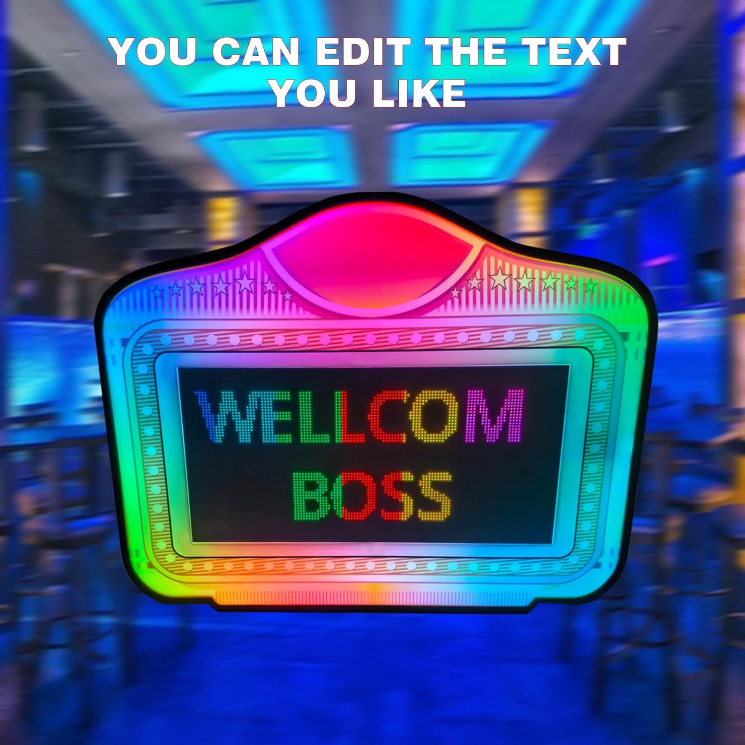 LED Bottle Service Sign – with APP Programmable Color Display & Scroll Play, Clu