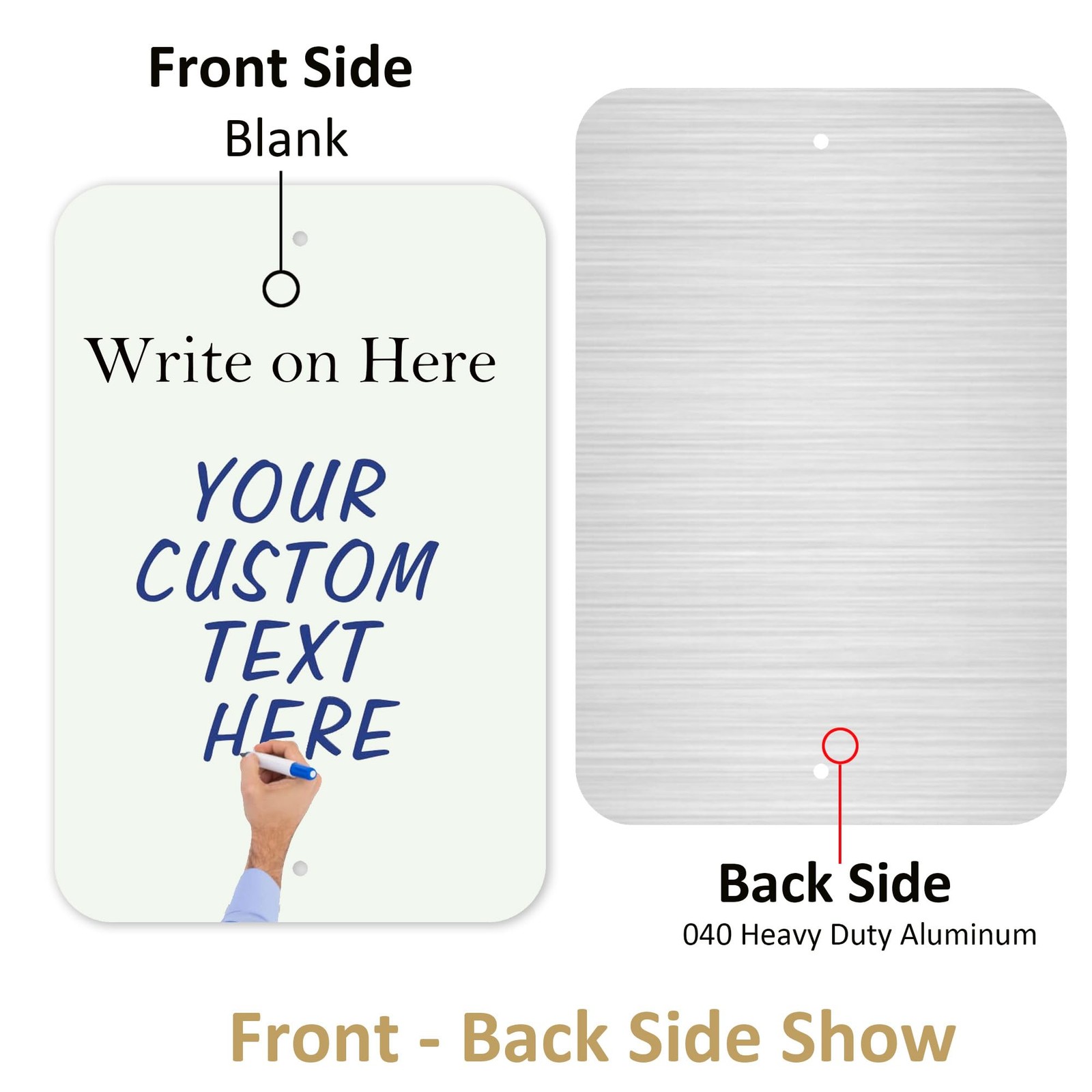 2 PCS 18×12 Inch Large Blank WriteOn Metal Sign Reflective Aluminum White