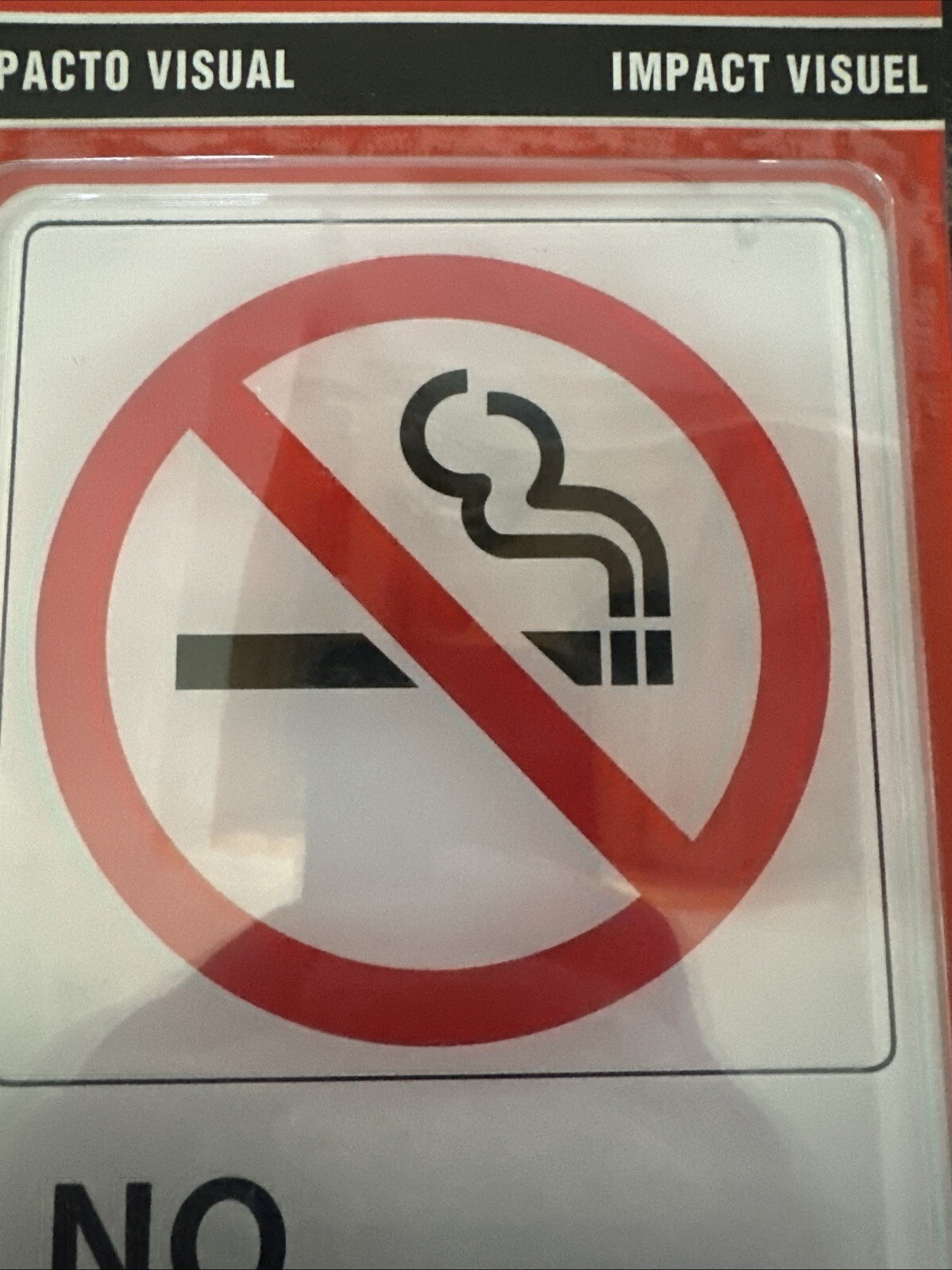 5” X 7” No Smoking Sign Visual Impact Self Stick