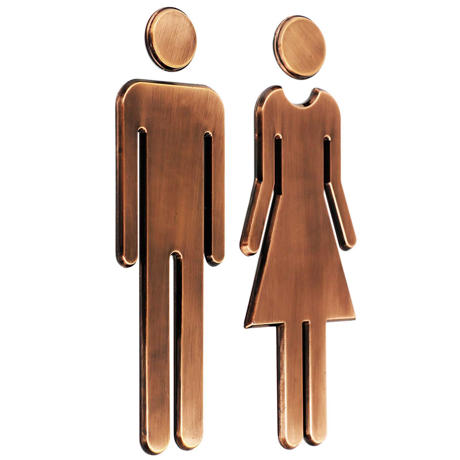 Premium Bathroom Sign Acrylic Men&rsquo;s Women&rsquo;s Toilet Sign Bronze 7.8 Inch
